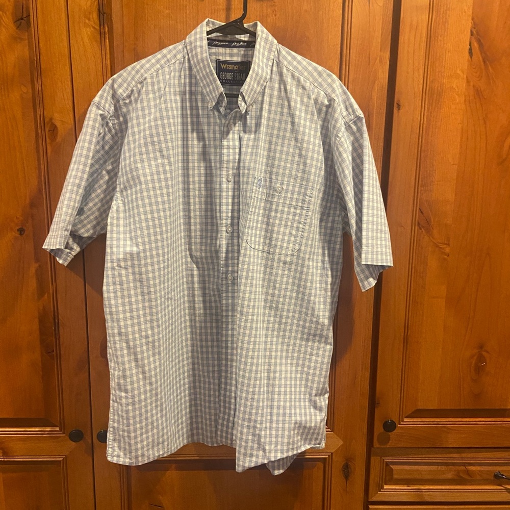 Wrangler Men's Blue Checkered Shirt George Straight Edition